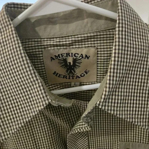 American Heritage Men's Button Down Shirt Brown size L - Picture 5 of 7
